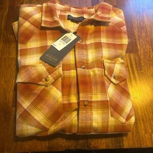 Pendleton Wyatt Western Snap Shirt – XL – Rust/Ivory Plaid – New With Tags